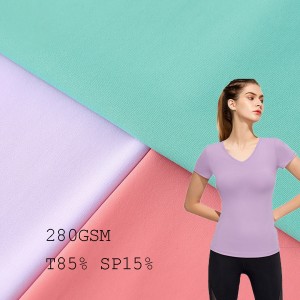 Athletic stretch knit solid fabric 280gsm MOQ 5m
